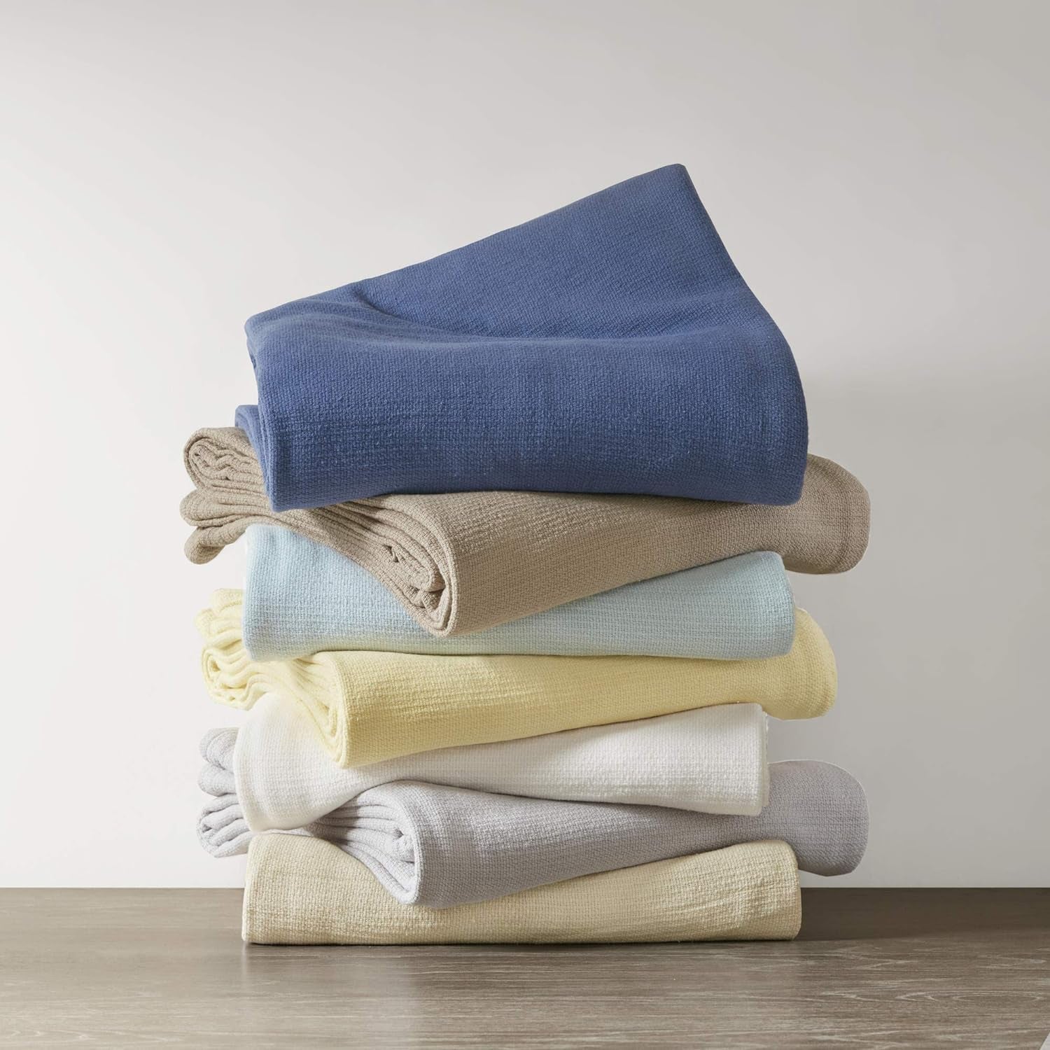 Coperta in cotone grigio twin in vimini Freshspun Madison Park Letti e coperte Madison Park
