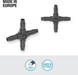 Gardena Micro-Drip-System - Collegamento trasversale 4,6 mm (3/16 pollici): accessorio per distribuzione ramificata e ali gocciolanti, installazione senza attorcigliamenti con tecnologia di connessione Easy & Flessibile (13214-20)