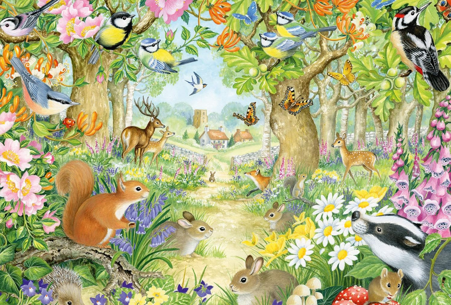 Schmidt Spiele 56370 Animali nella foresta, puzzle per bambini, 100 pezzi Puzzle Naty Shop