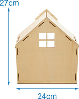 Baker Ross FN199 Costruisci la tua casa delle bambole in legno - Kit di costruzione per casa delle bambole da 1 pezzo per bambini