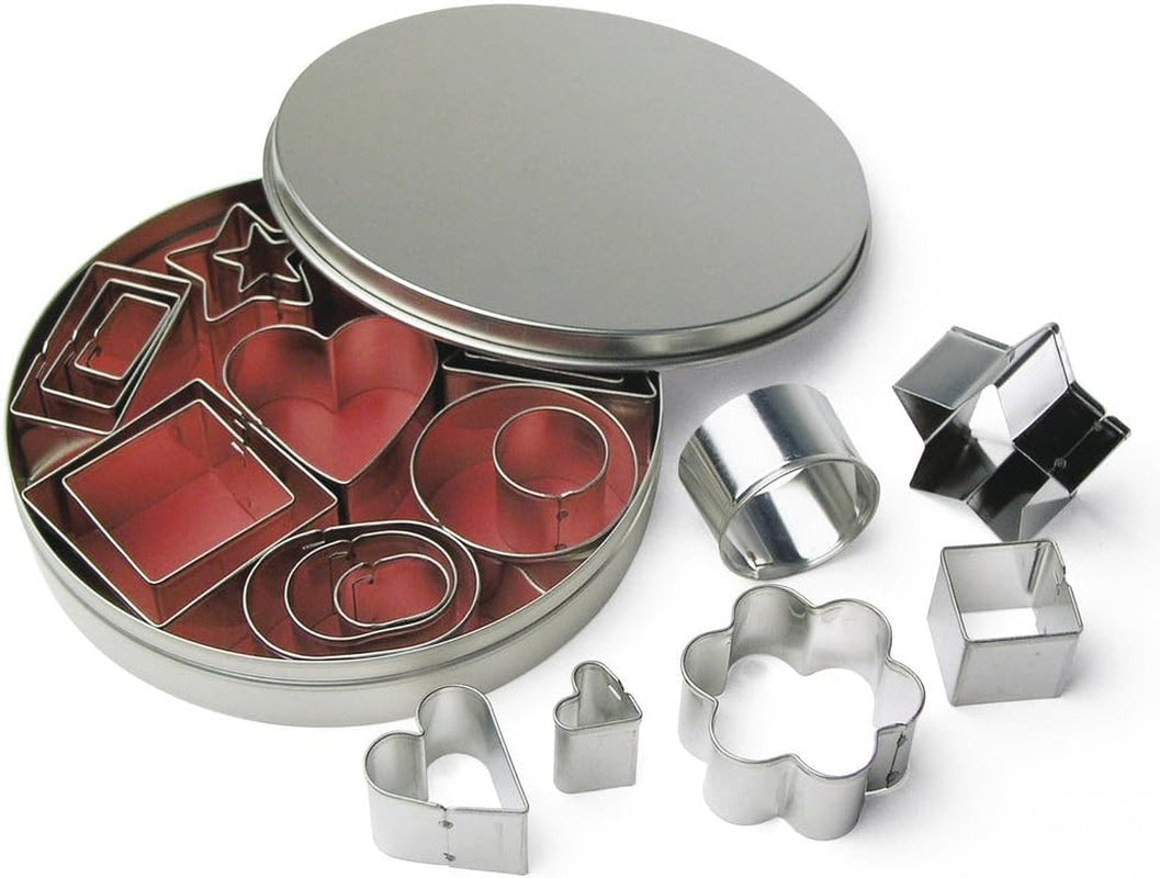Rayher Stampi per biscotti in metallo, set da 24, 8 varietà, 2-4 cm, per decorazioni, per realizzare etichette regalo decorative in cemento, argilla, 8619800