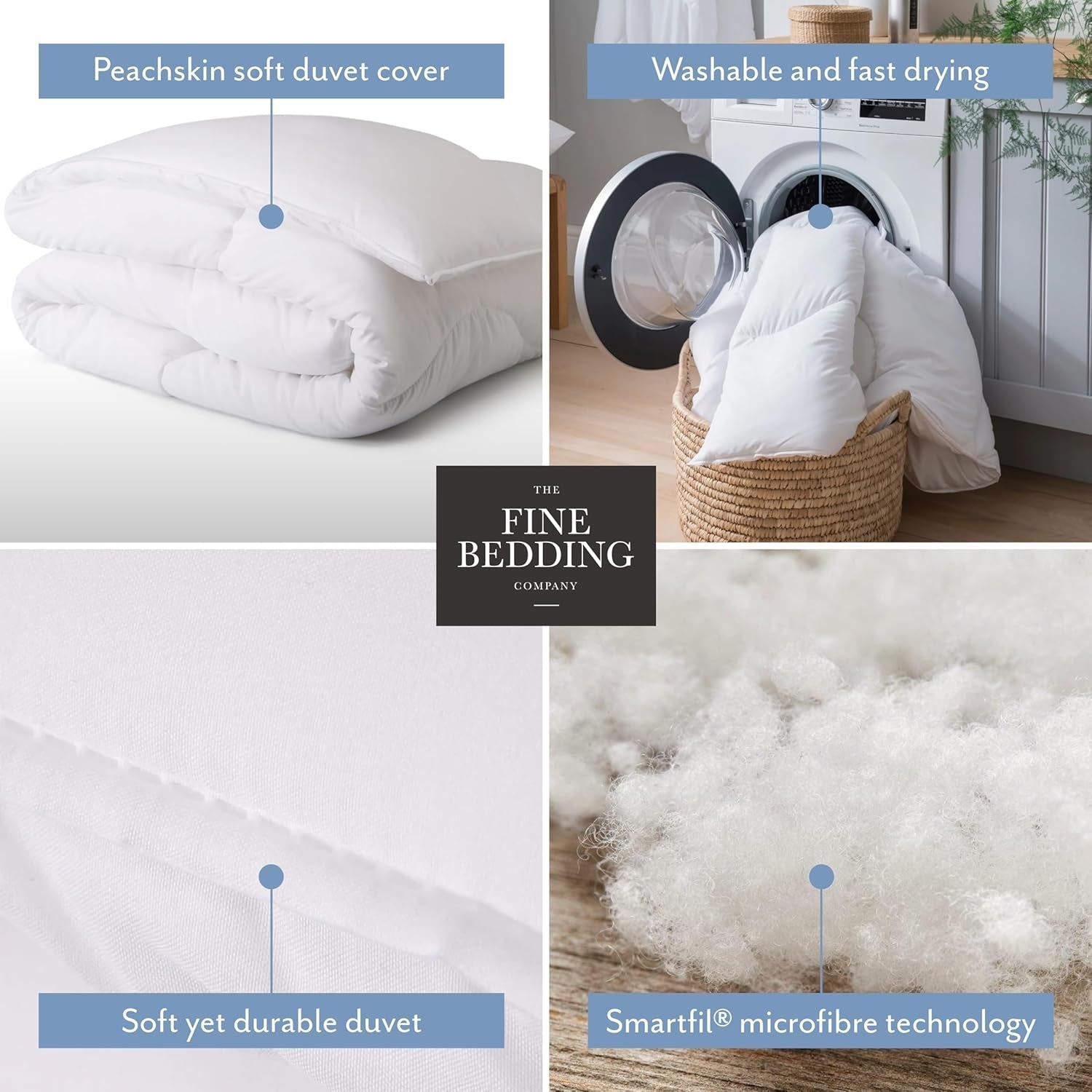 Piumino Twin Spundown 4,5 Tog, leggero, ipoallergenico, caldo, lavabile, estivo, per letto matrimoniale, qualità alberghiera di lusso, con i nostri materiali riciclati Naty Shop Trapunte e Trapunte