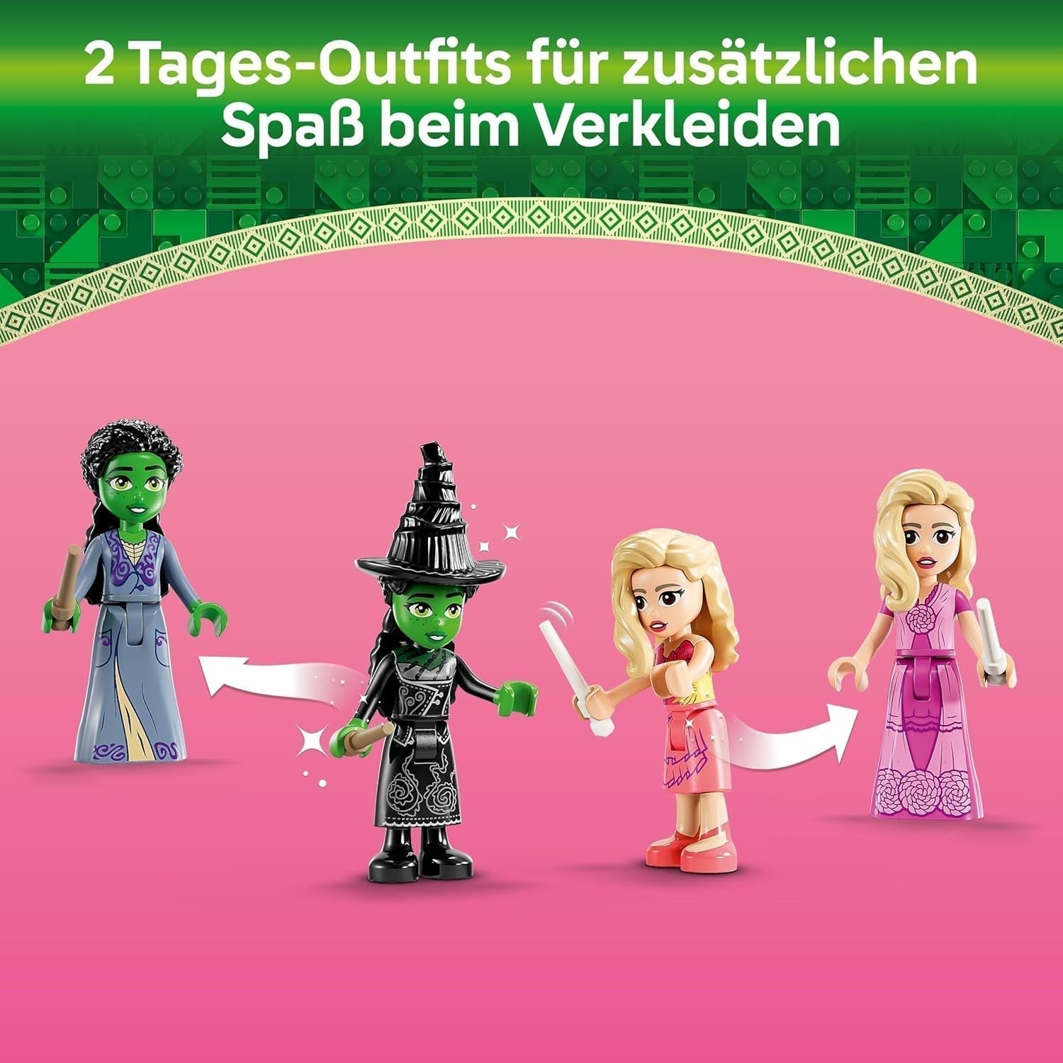 La camera da letto di Wicked Glinda ed Elphaba LEGO - Casa delle bambole con 2 mini bambole della Strega di Oz, fantastici accessori tra cui fiori e abiti - Giocattolo creativo per ragazze 8+ e fan - 75683 Set da costruzione Besuche den LEGO-Store