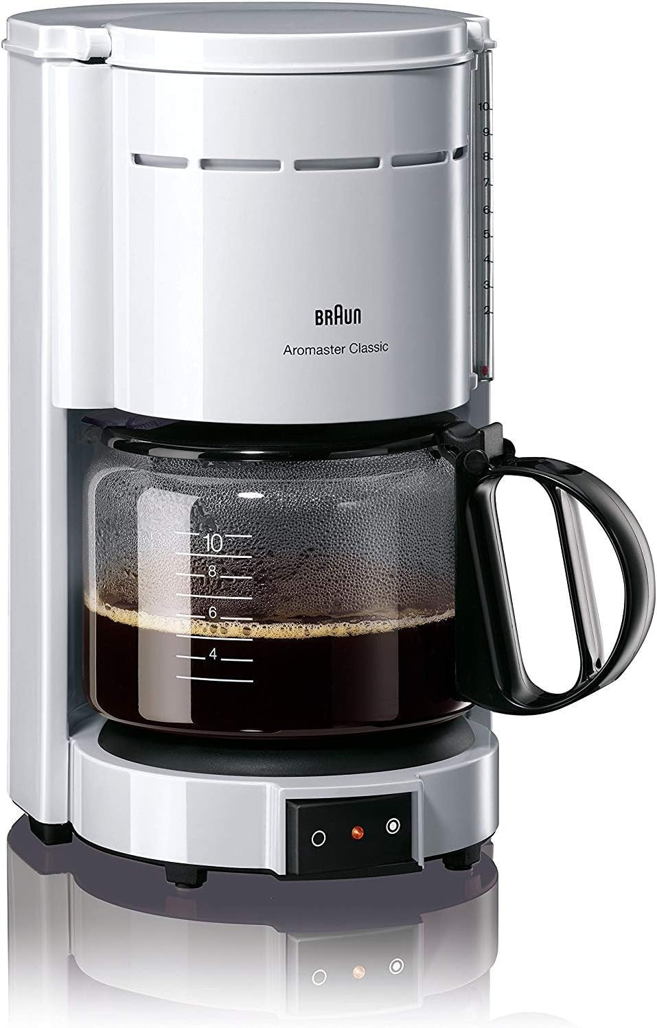 Macchina per caffè espresso Braun KF 47 BK - Macchina per caffè espresso con filtro e caraffa in vetro per caffè filtro classico, caffè aromatico grazie al sistema OptiBrew, sistema antigoccia, spegnimento automatico, nero