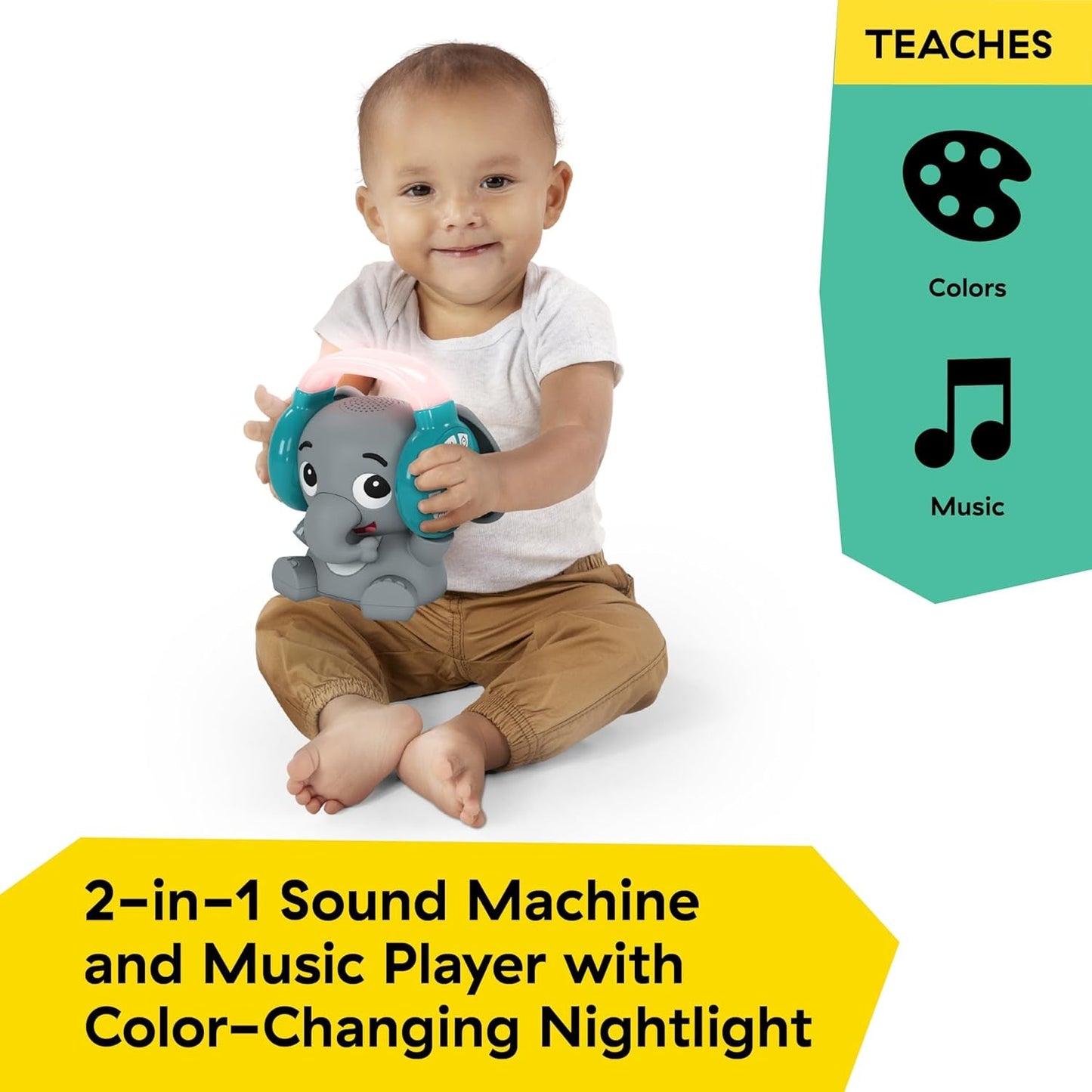 Baby Einstein Earl the Elephant Macchina audio Bluetooth, sistema musicale + luce notturna, giocattoli da neonato a bambino Bebe Naty Shop