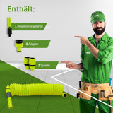Amig - Tubo spiralato | Realizzato in polipropilene | Allungabile fino a 7,5 m | Include lancia per irrigazione, adattatore e 2 giunti | Verde pistacchio