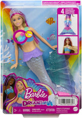 Barbie Dreamtopia Magic Light Sirena con capelli biondi, bambola Barbie con coda da sirena, adatta come regalo per bambini dai 3 anni in su, HDJ36
