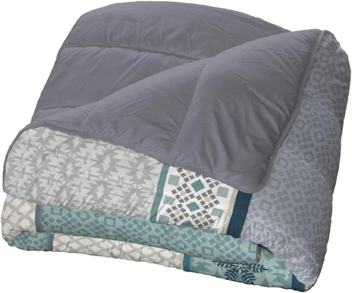 Bleu Câlin Trapunta Hermance stampata per 1 persona, poliestere, blu/grigio, 140 X 200 Cm Trapunte e trapunte Naty Shop Blu/grigio/rosso 220X240 Cm
