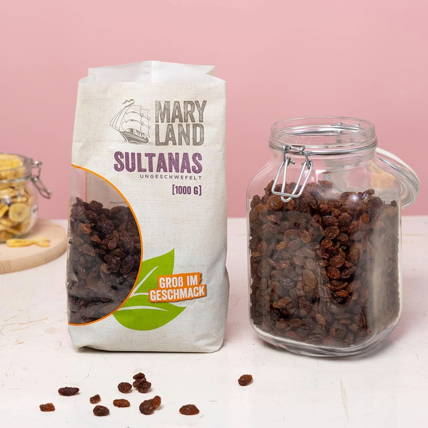 Uva sultanina del Maryland, Uvetta secca, naturalmente dolce, senza zuccheri aggiunti e senza conservanti, 1 Kg Prodotti disidratati Naty Shop