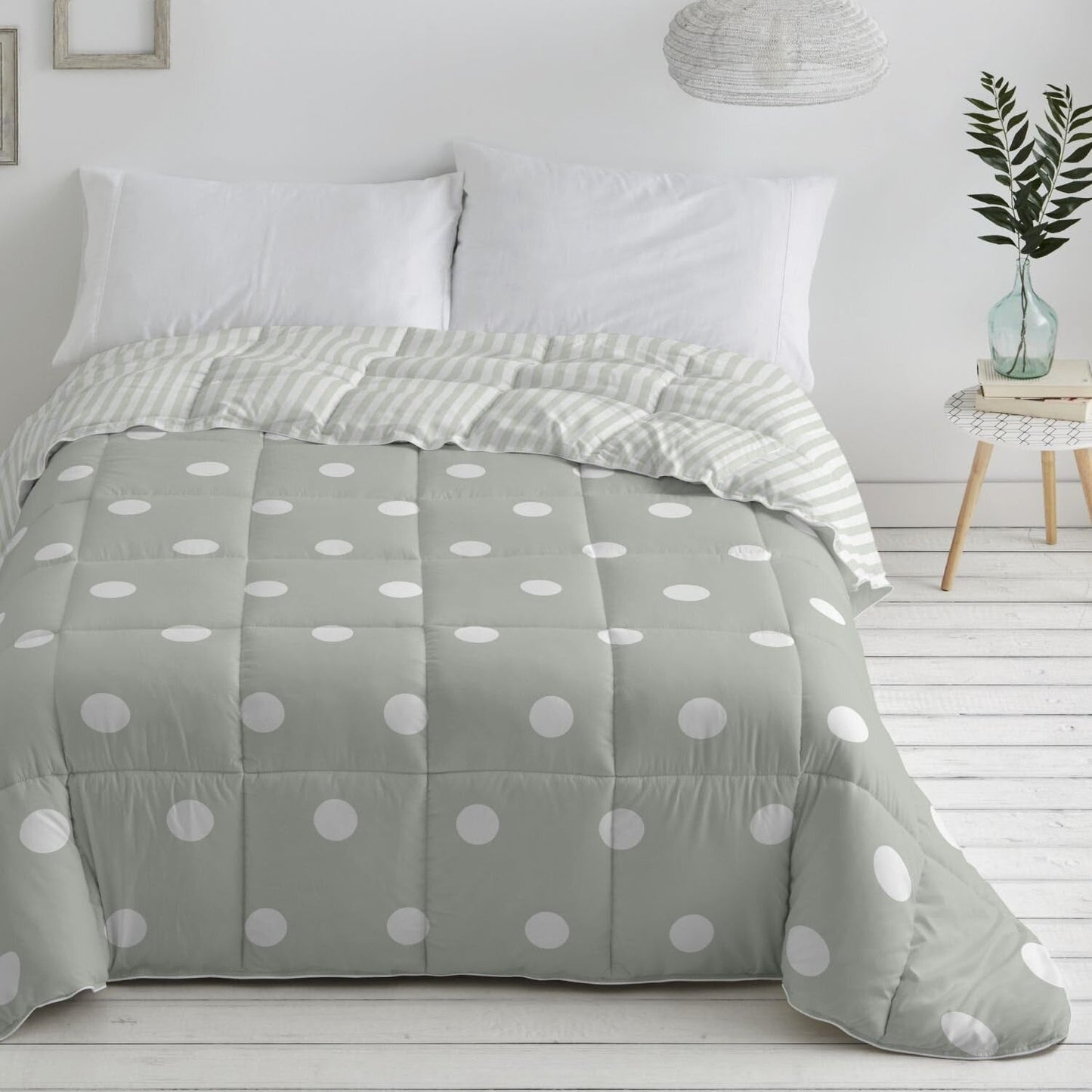Piumino trapuntato sintetico, verde menta, Ancho 150-160 Cm Piumini e Trapunte Naty Shop