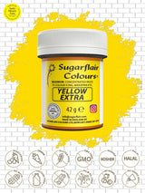 Colorante alimentare Sugarflair Max Concentrato Giallo Extra, colorante alimentare altamente concentrato per marzapane e fondente, colorante in pasta Max Concentrato - 42 g