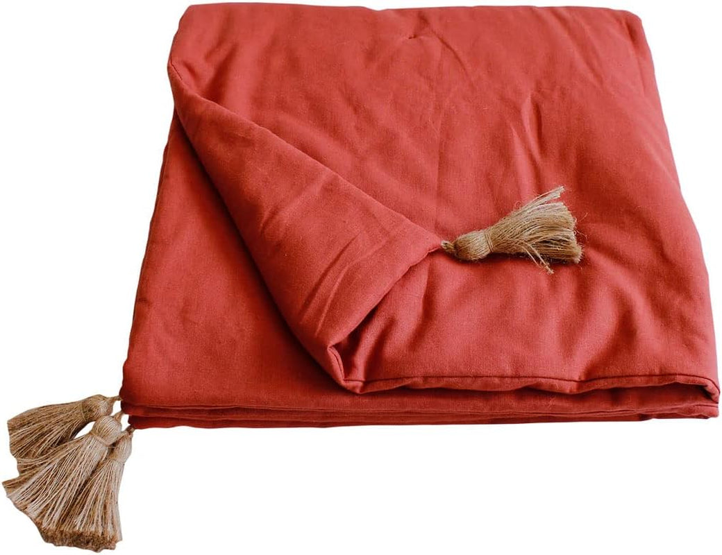 Enjoy Home - Coperta In Terracotta Con 4 Nappe In Juta - 90 X 190 Cm - 100% Cotone - Oeko-Tex - Collezione Panama Piumini e Trapunte Naty Shop Titolo predefinito