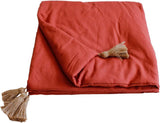 Enjoy Home - Coperta In Terracotta Con 4 Nappe In Juta - 90 X 190 Cm - 100% Cotone - Oeko-Tex - Collezione Panama Piumini e Trapunte Naty Shop Titolo predefinito