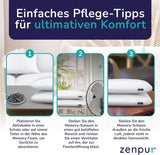 ZenPur Cuscino per Collo Ortopedico 40x60-13 cm, Cuscino per la Testa in Memory Foam - Cuscino per il Sonno ergonomico per Collo e Spalle, Certificato Oeko-TEX