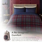 Set piumino e federa Night Lark, 10,5 tog, singolo, tartan rosso classico, biancheria da letto di lusso, ipoallergenico, piumini e trapunte lavabili in lavatrice Naty Shop