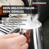 Macchina per caffè espresso GASTROBACK con macinacaffè, inclusa lattiera, pressa e portafiltro in acciaio inox - Macchina per caffè espresso Barista con montalatte - Macchina per caffè espresso con 30 impostazioni di macinatura
