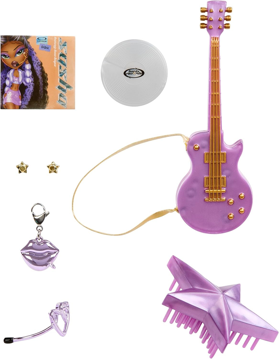 BRATZ Pop Starz Sasha – Bambola alla moda con portachiavi da collezione, vestito e accessori musicali