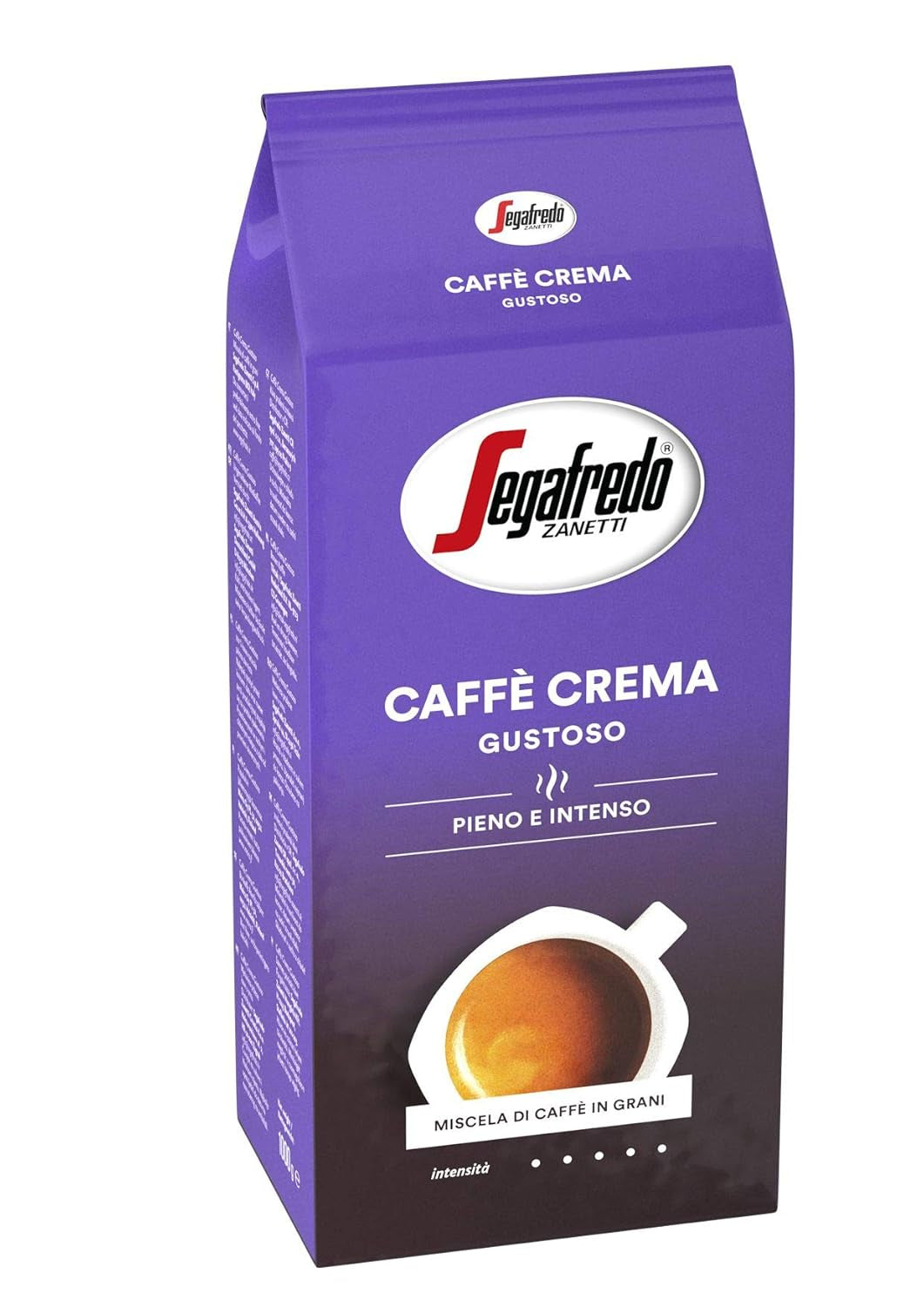 Segafredo Zanetti Caffè Crema Gustoso - Chicco Intero (Confezione da 1 kg) - Adatto per Caffè Crema - Caffè in chicchi tostati lunghi e scuri, gusto pieno e intenso (Confezione da 2)