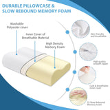 Findigit Cuscino sanitario, Cuscino in Memory Foam, Cuscino ortopedico di supporto per il collo per chi dorme sul fianco e sulla schiena, Cuscino ergonomico per colonna vertebrale cervicale (60 X 35 X 11/9 cm) Cuscini ortopedici cervicali Naty Shop