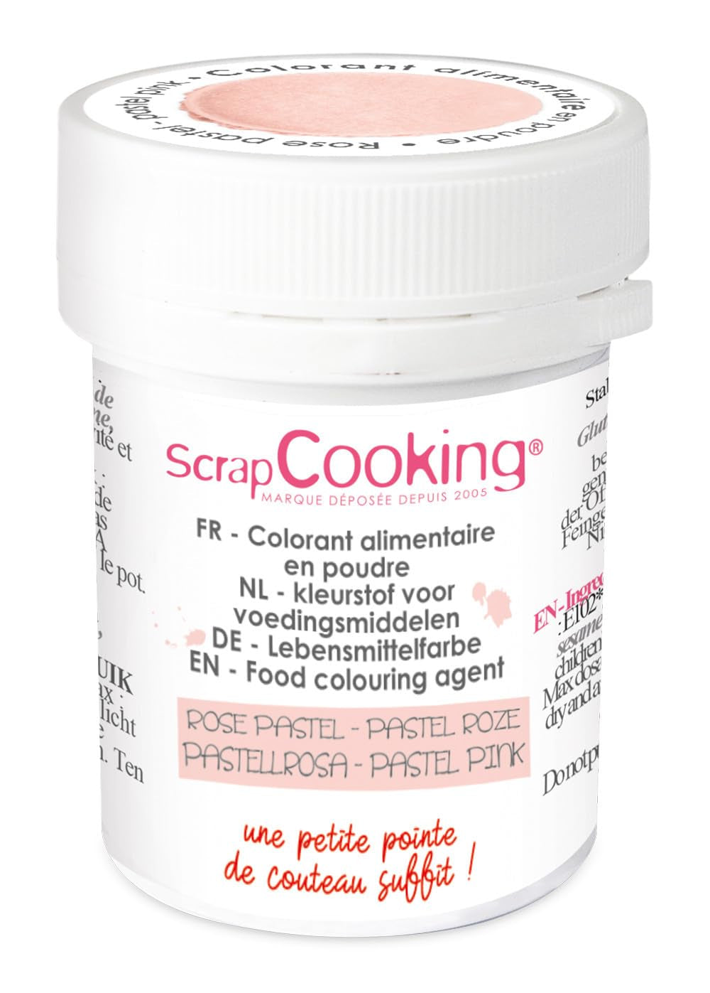 Scrapcooking - Polvere colorante artificiale rosa pastello 5 g