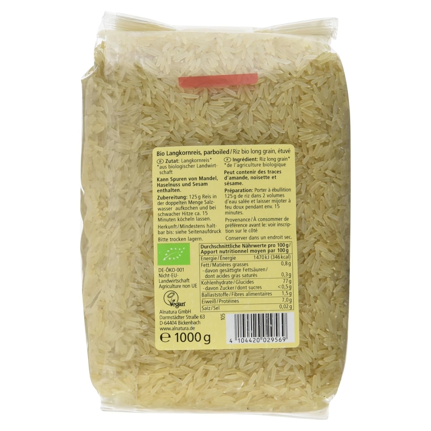 Langkornreis Parboiled Bio, 1kg