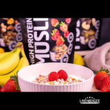 Layenberger Muesli ad alto contenuto proteico 3K, 50% Eiweiß e 18% Kohlenidrato - Confezione singola (1X 390 G) - Schoko-Nuss Cereale Naty Shop