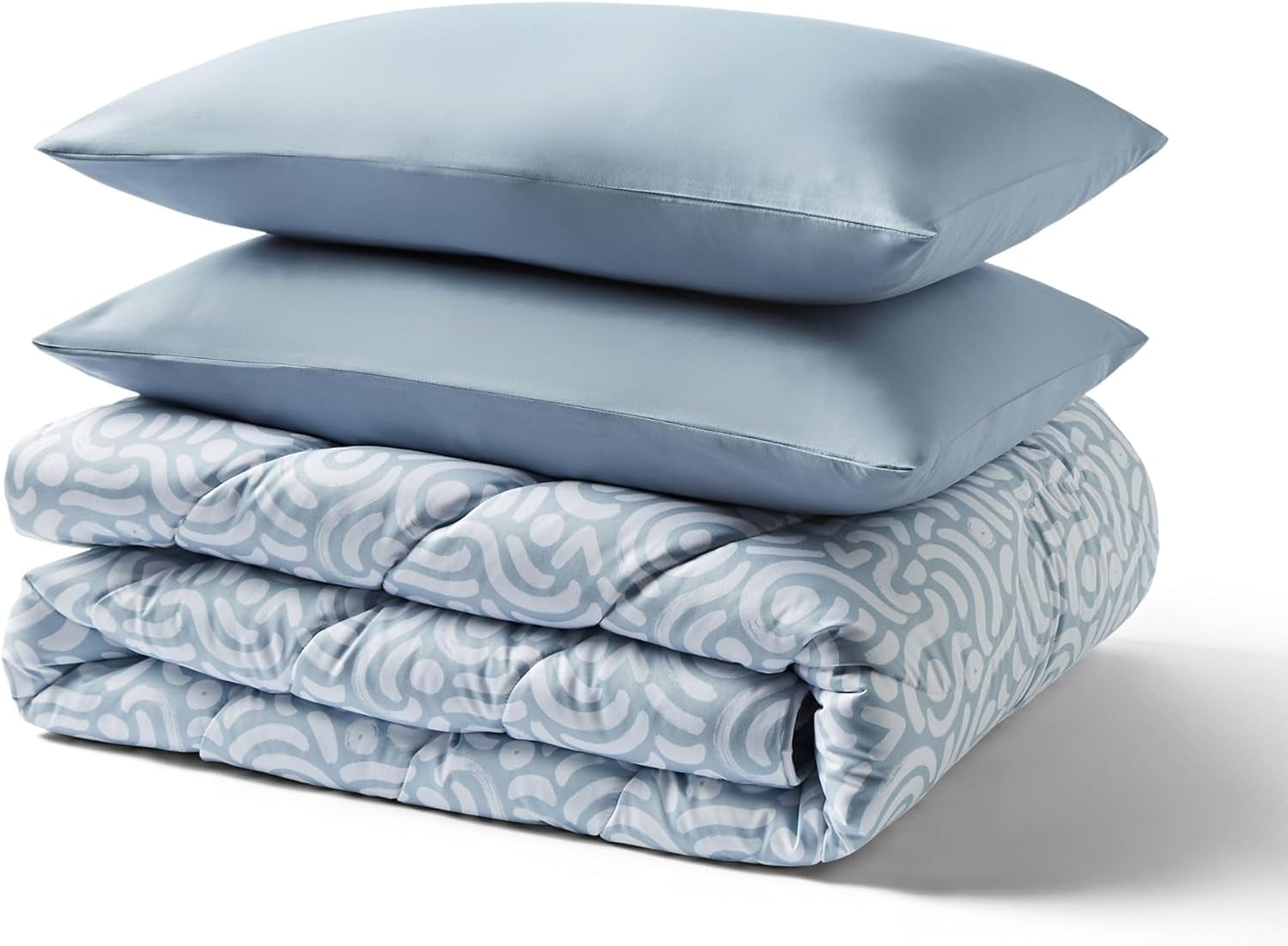 Piumino senza copripiumino Night Lark Super King 6 Tog Primavera Estate - Onde astratte. Coperta super morbida, comoda e leggera. Lavabile in lavatrice e ad asciugatura rapida, set di federe reversibili tutto in uno, trapunte e piumini Naty Shop