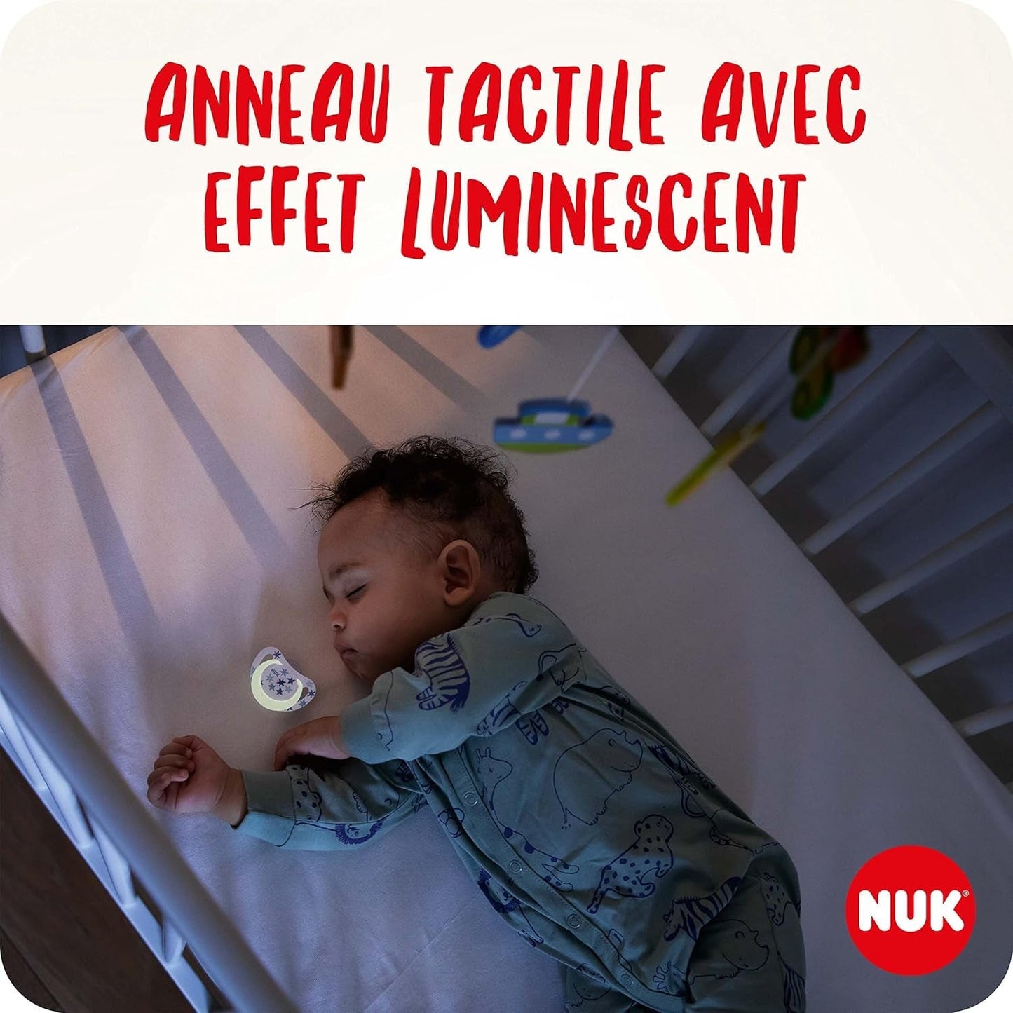 Ciuccio per bambini NUK Star Night & Day 0-6 mesi che si illumina al buio, in silicone rosa, senza BPA, confezione da 2