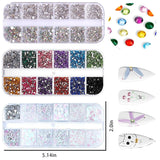 4200 Pezzi Strass per Nail Art, Pietre Glitterate in 36 Colori, Pietre per Decorazioni per Unghie per Accessori per Nail Art e Strass, Cristalli Trasparenti con Pinzetta per Selezione Strass e Penna per Punteggio