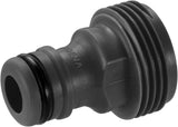 Adattatore per dispositivi Gardena: Collegamento al sistema originale Gardena per dispositivi di irrigazione con filettatura interna, adatto per filettatura 26,5 mm (G 3/4"), in scatola (2921-20), Nero