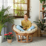 Relaxdays Set di 3 vasi da fiori in alga marina, cesto rotondo per fiori ed erbe aromatiche con fioriera in pellicola, 3 misure, colore naturale