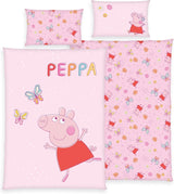 Set biancheria da letto per bambini Peppa Pig, 100 x 135 cm e 40 x 60 cm, cotone Biancheria da letto - bambini Naty Shop