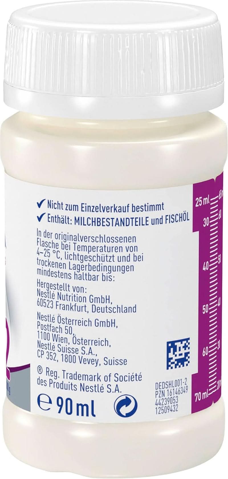 Alimento per neonati prematuri BEBA Level 2, Alimento speciale per neonati prematuri e neonati di peso ridotto, pronto da bere, confezione da 32 (32 x 90 ml) Naty Shop