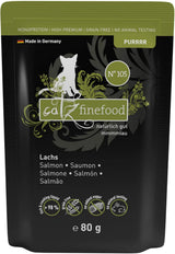 Cibo umido per gatti Catz Finefood Purrrr con monoproteine ​​e salmone n. 105, per gatti con digestione sensibile, 16 x 80 g