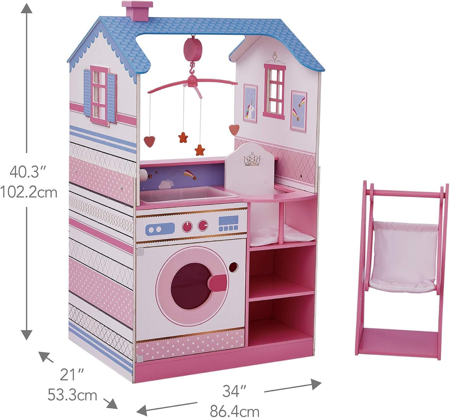Olivia's Little World Teamson Kids Bambole in legno, 45 cm, doppia faccia, per bambini TD-11460W