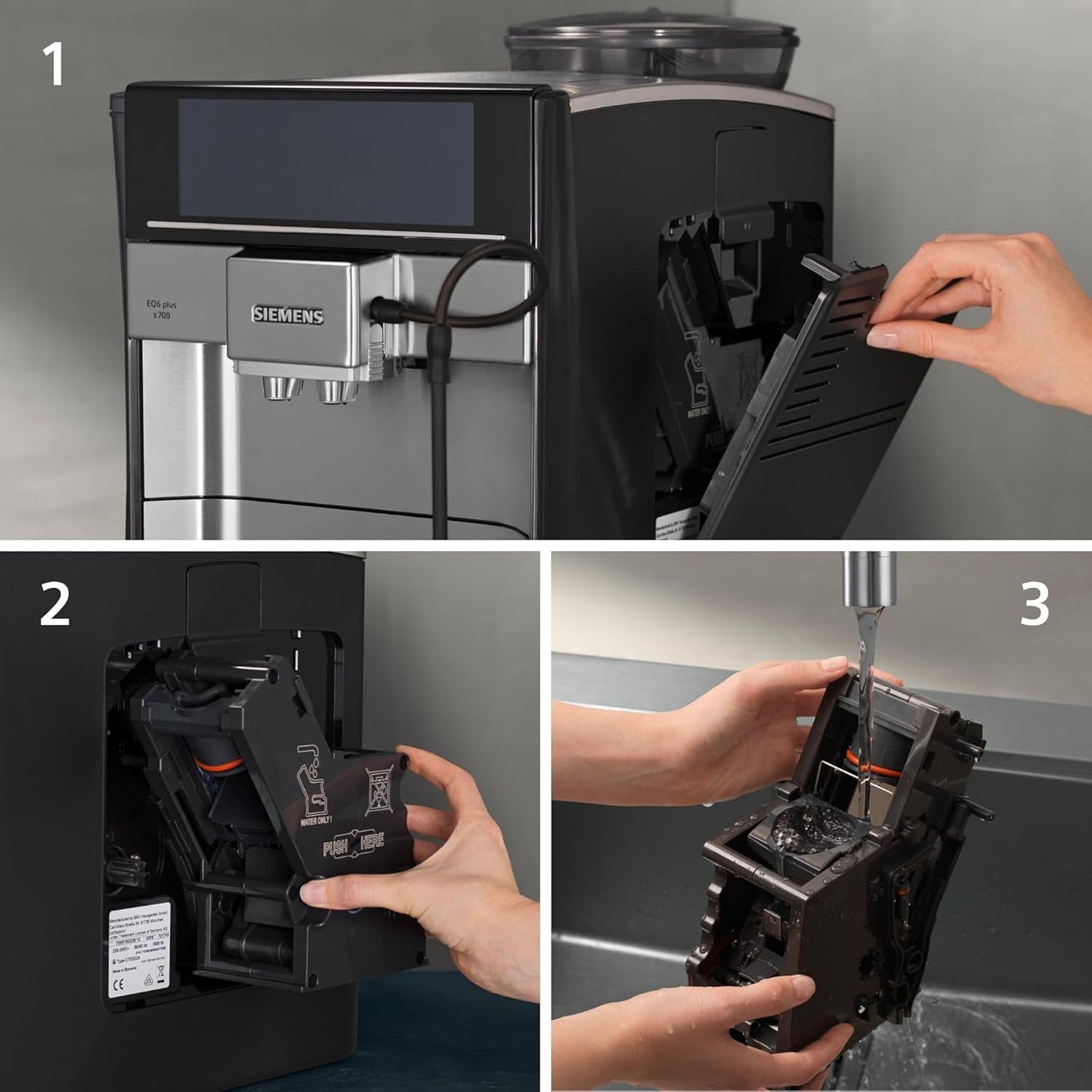 Macchina per caffè espresso automatica Siemens EQ.6 plus s700 TE657503DE, per molte specialità di caffè, montalatte, macinacaffè in ceramica, doppia funzione caffè, anticalcare, pulizia automatica a vapore, 1500 W, acciaio inossidabile