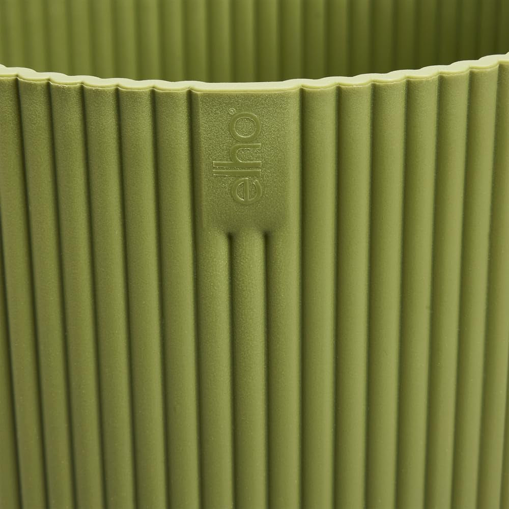 elho Vibes Fold Bowl 25 - Vasi da fiori per interni - 100% plastica riciclata - Ø 24,9 x H 12,1 cm - Verde/Ferngrün