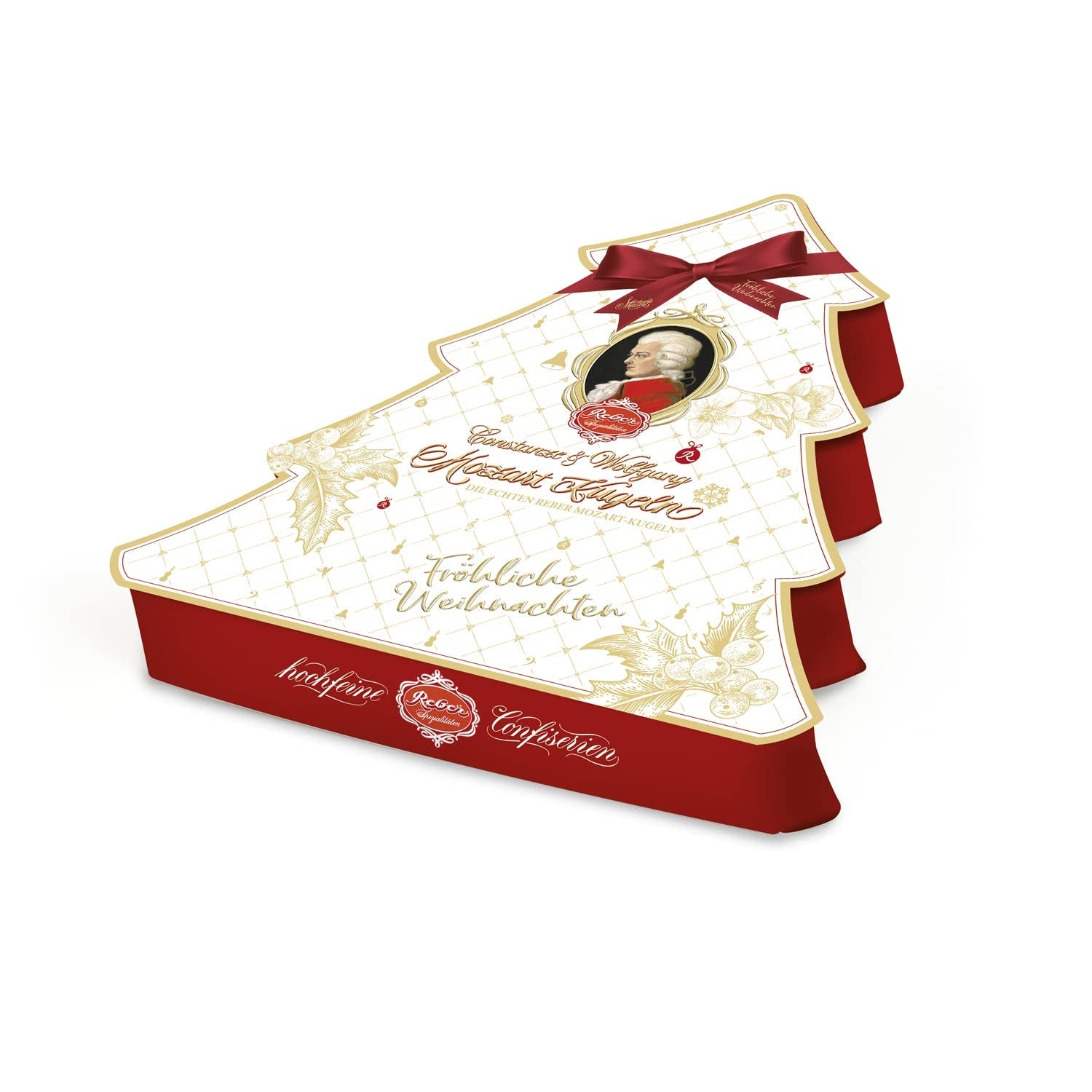 Reber Mozart palline al cioccolato fondente, confezione da 6 con marzapane e torrone, vegan - 1 x 120 g