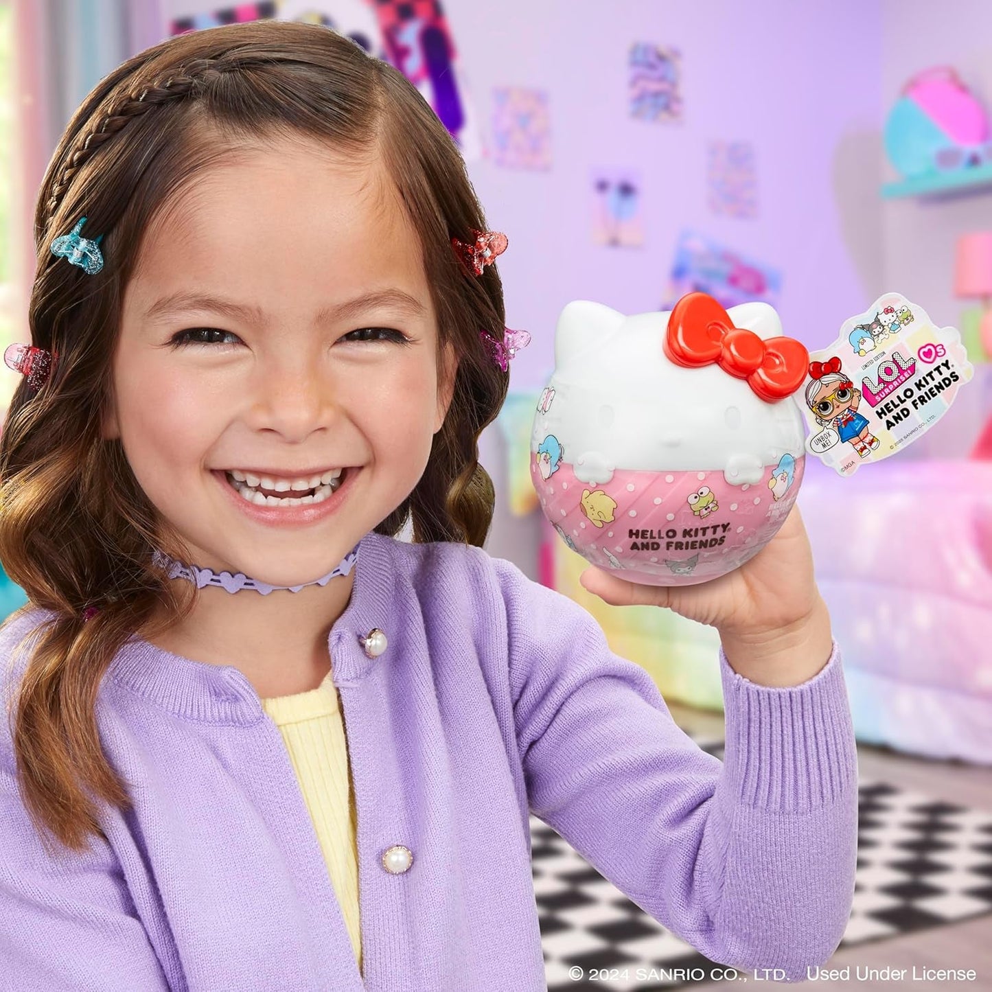 LOL Sorpresa! Love Hello Kitty and Friends - 1 bambola con 7 sorprese, selezione casuale, 8 oggetti da collezione, per bambini dai 4 anni in su, Rosa