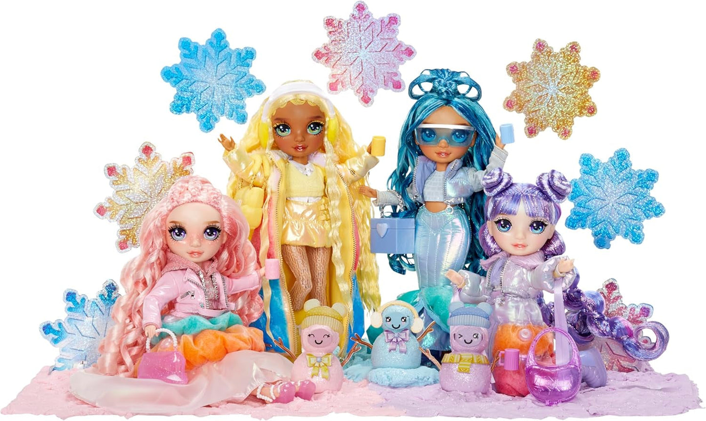 Rainbow High Winter Wonderland - Skyler (Blu) - Bambola alla moda con accumulo di acqua magica nascosta da 28 cm con set pupazzo di neve, adatta per bambini dai 4 ai 12 anni e collezionisti Naty Shop Dolls