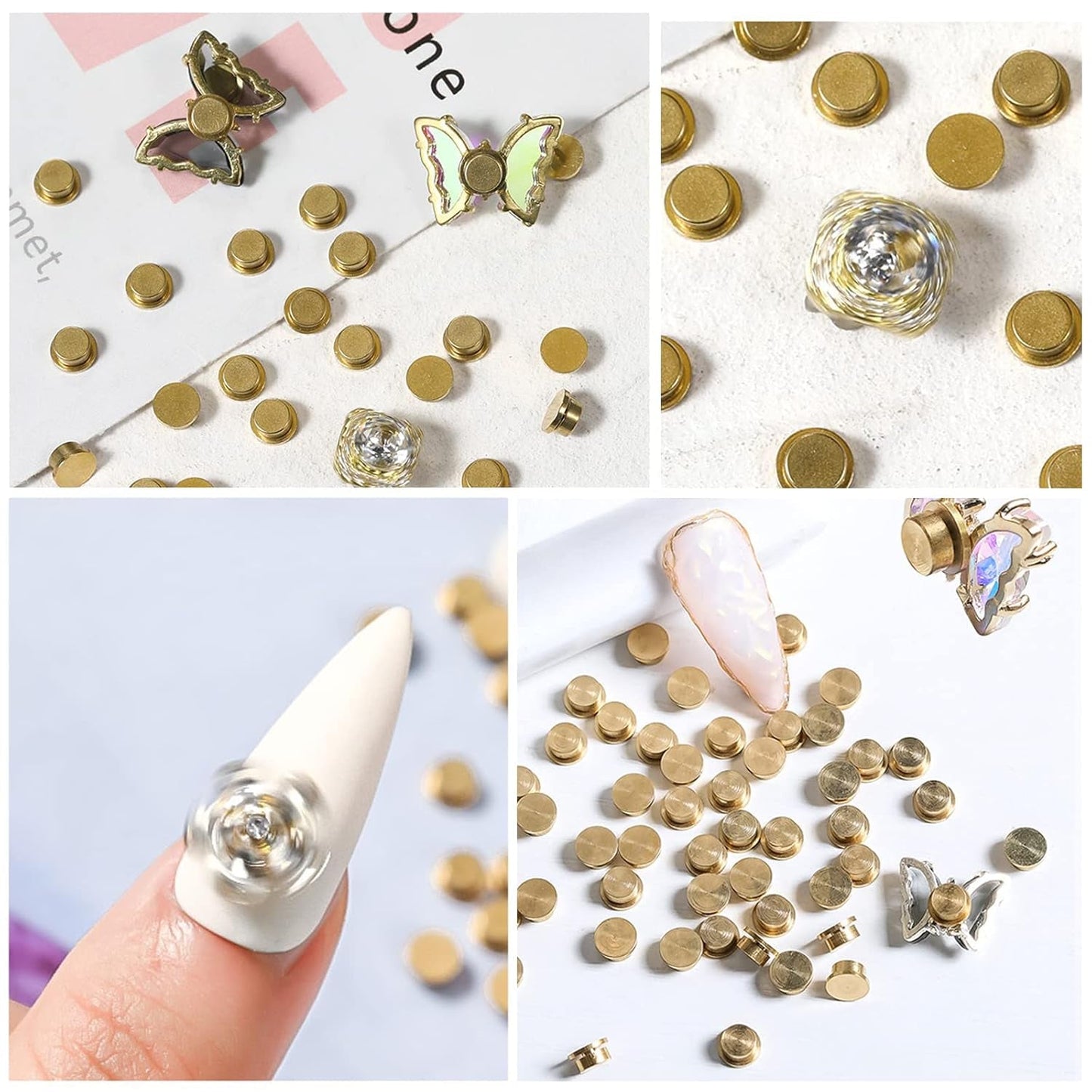 Ciondolo rotante per nail art, 20 pezzi Ciondoli per unghie rotanti Cuscinetto rotante per unghie per design per nail art Fai da te Strumenti Strumenti