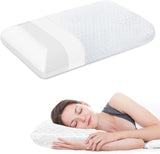 BDTFO Cuscino Memory Foam per Dolore al Collo Cuscino Ortopedico per Contorno Cervicale Supporto per Collo per Schiena Stomaco per chi dorme sul fianco con Copertura con Cerniera Lavabile e Traspirante Cuscini Ortopedici Cervicali Naty Shop Pane Bianco