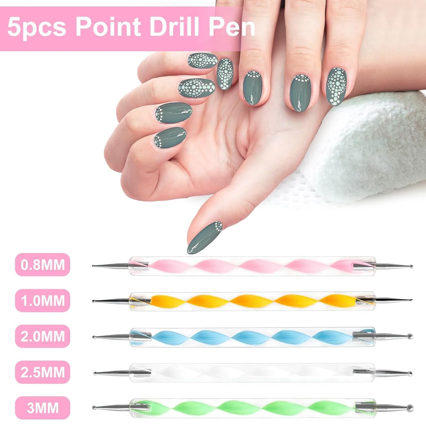 53 Blätter Nagelsticker, Set di pinsel e decorazioni per nail art, 15 pinsel, 5 penne a pois, Strasssteine, Blattgold Für Nagelkunst, Nagel Pailletten, Nagelkunstwerkzeuge e Dekorationssets