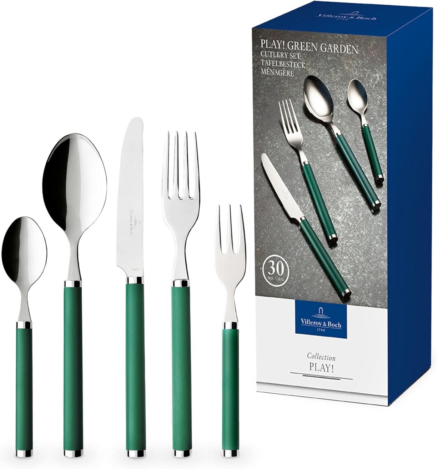 Villeroy & Boch - Set di posate Gioca! Green Garden, Cucina Naty Shop 30 pezzi