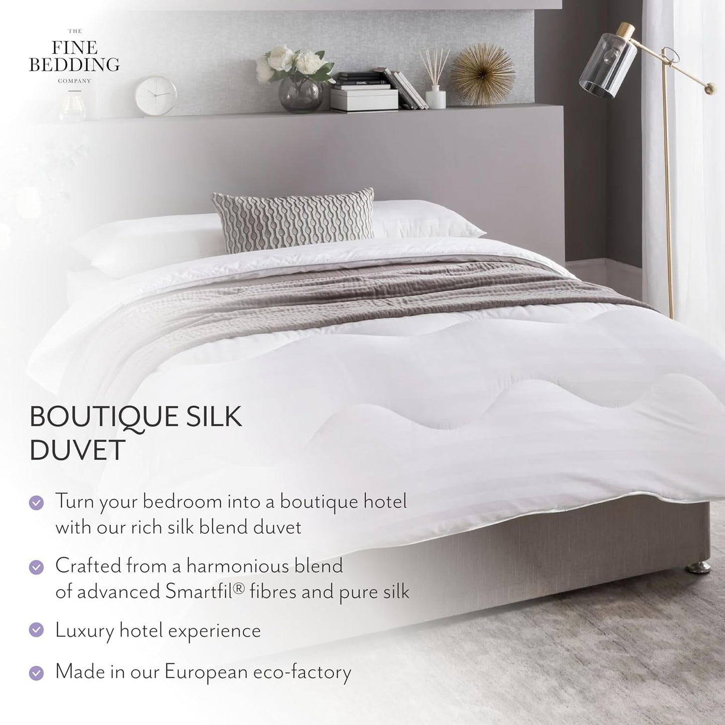 Piumino in seta Boutique, biancheria da letto di lusso, lavabile in lavatrice (13,5 Tog, matrimoniale) Naty Shop Piumini e trapunte