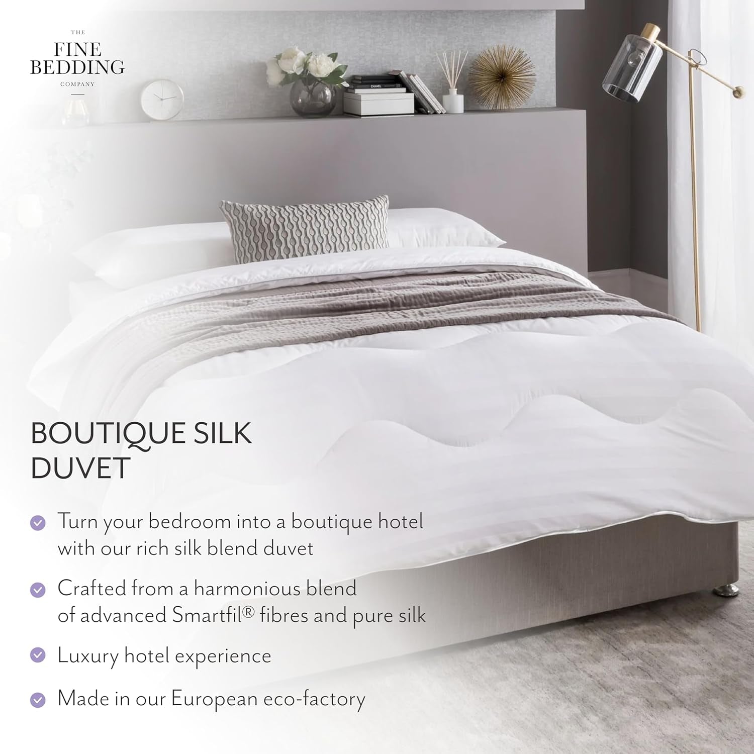 Piumino in seta Boutique, biancheria da letto di lusso, lavabile in lavatrice (13,5 Tog, matrimoniale) Naty Shop Piumini e trapunte
