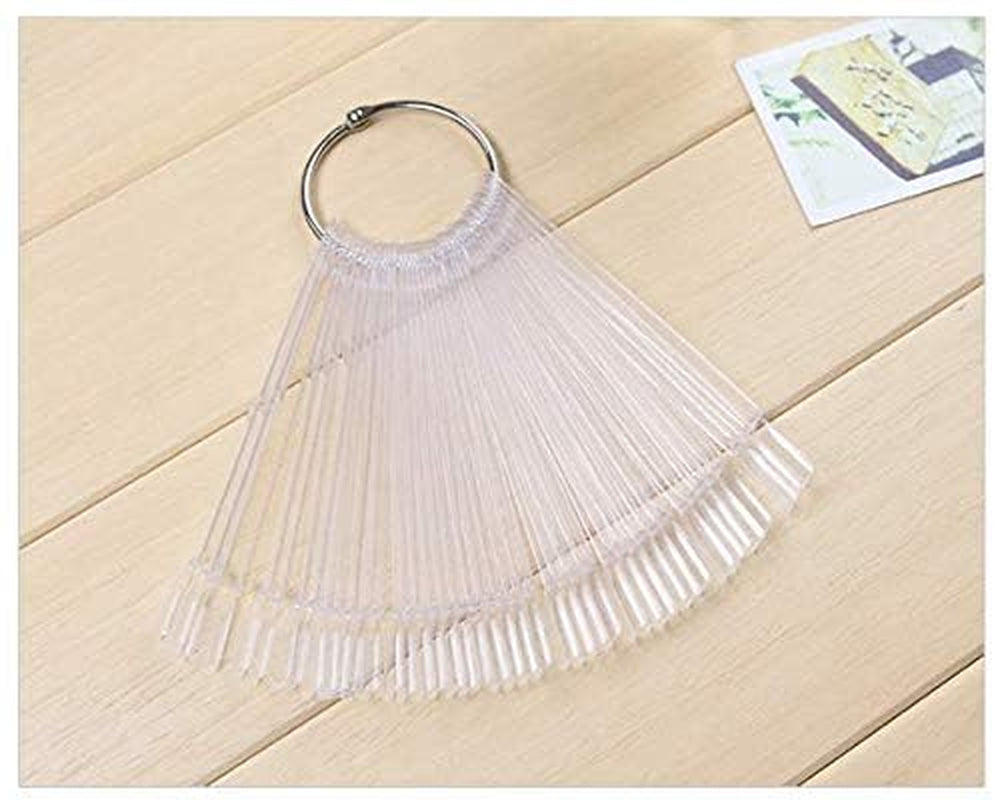 50 pezzi Anelli per punte per nail art, Piastre colorate trasparenti, Bastoncini per anelli per display per smalto, Pratica per salone di bellezza, Display per punte per unghie per esposizione e pratica di nail art fai da te