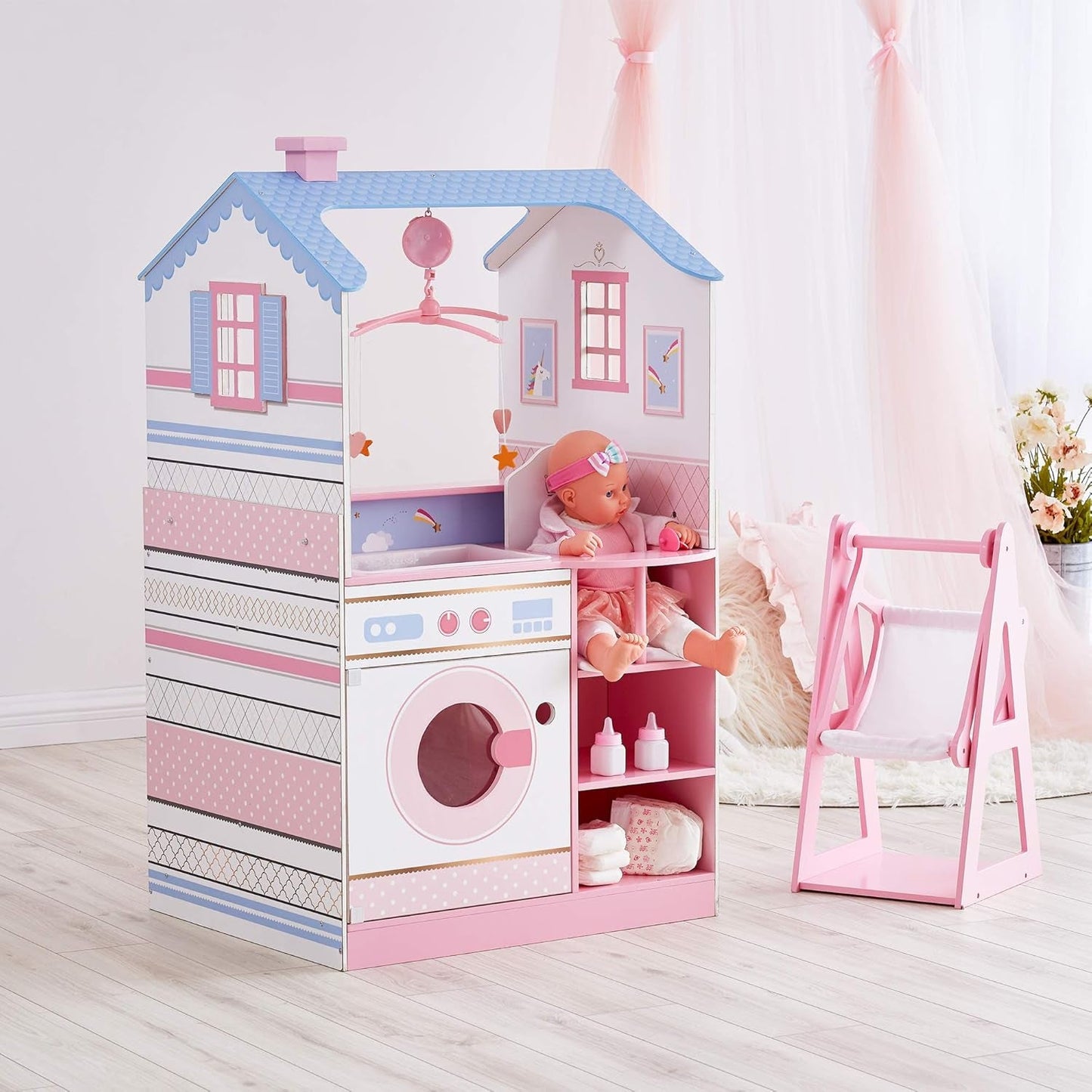 Olivia's Little World Teamson Kids Bambole in legno, 45 cm, doppia faccia, per bambini TD-11460W