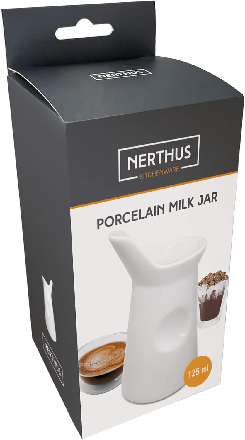NERTHUS FIH 418 Tazza da latte in porcellana 125 ml, Originale, Bianco
