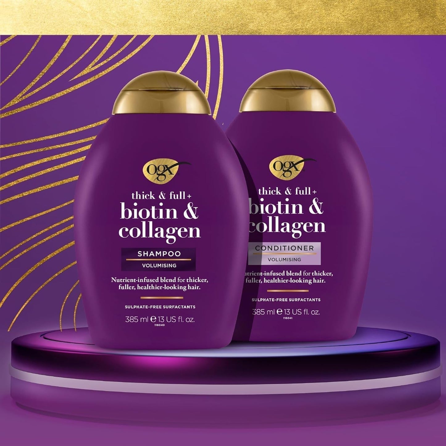 OGX Biotin & Collagen Shampoo (385 Ml), Shampoo rinforzante per capelli fini e sottili OGX Doccia e bagno